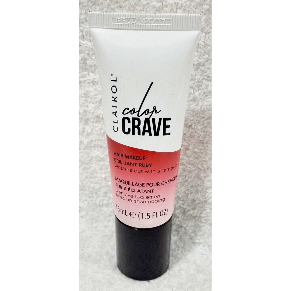 Clairol Color Crave BRILLIANT RUBY Hair Makeup Washes w/ Shampoo 1.5 oz/45mL New